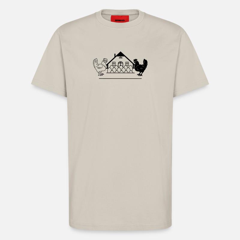 Dunkles und helles Hühnermonogramm-Logo - T-Shirt - made by SPREAD - WARM CLAY