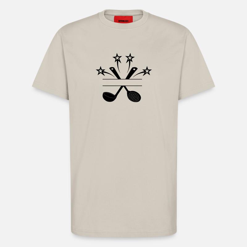 Schaumlöffel und Suppenlöffel 4 Sterne - T-Shirt - made by SPREAD - WARM CLAY