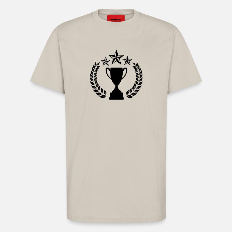 Lorbeerkranz mit oben drei Sternen - T-Shirt - made by SPREAD - WARM CLAY