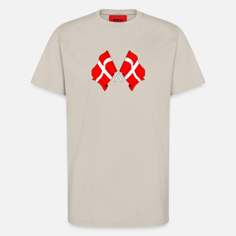 Zwei Flaggen Dänemark - T-Shirt - made by SPREAD - WARM CLAY
