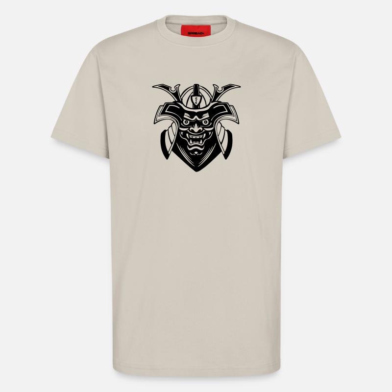 Conception du masque Shadow Menpō - T-shirt bio décontracté fabriqué en UE - WARM CLAY