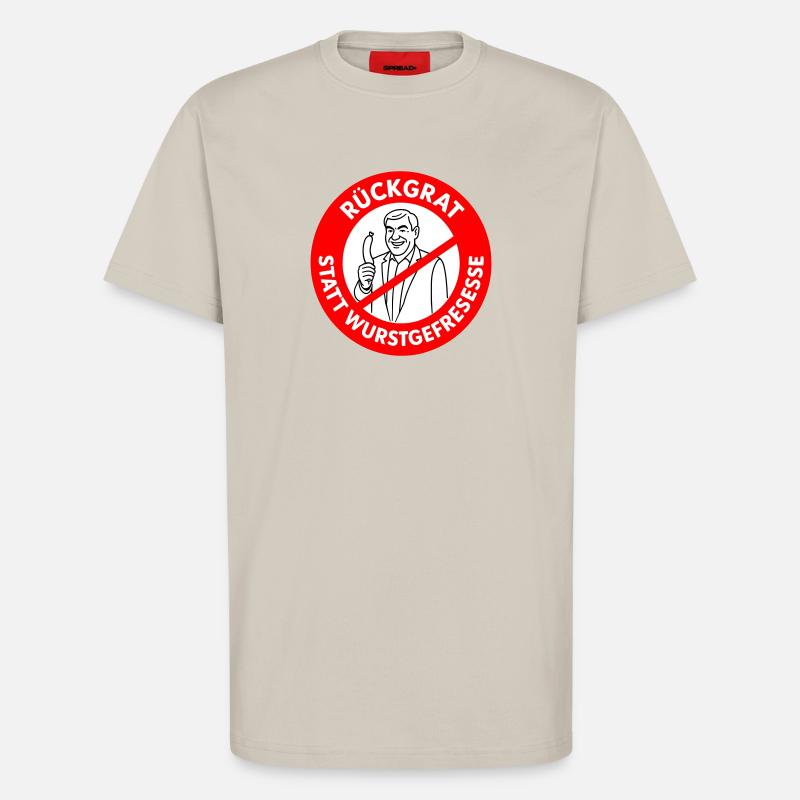 Rückgrat statt Wurstgefresse! Comic-WUNSCHFARBEN  - T-Shirt - made by SPREAD - WARM CLAY
