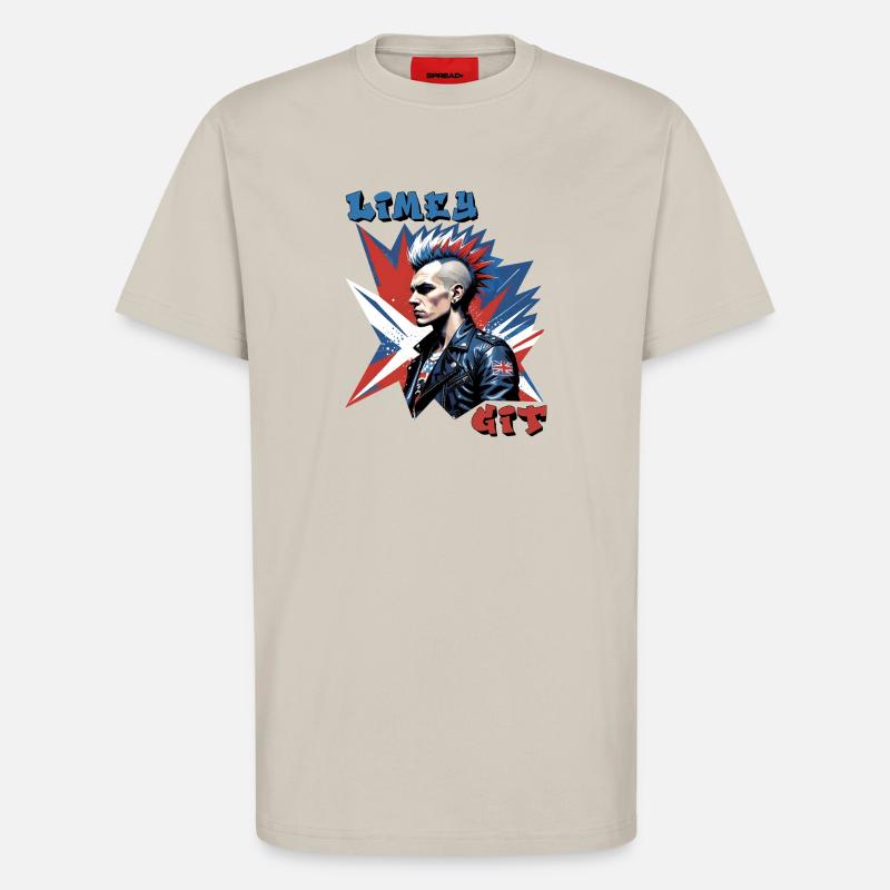 Limey Git Grafik im britischen Punk-Stil - T-Shirt - made by SPREAD - WARM CLAY