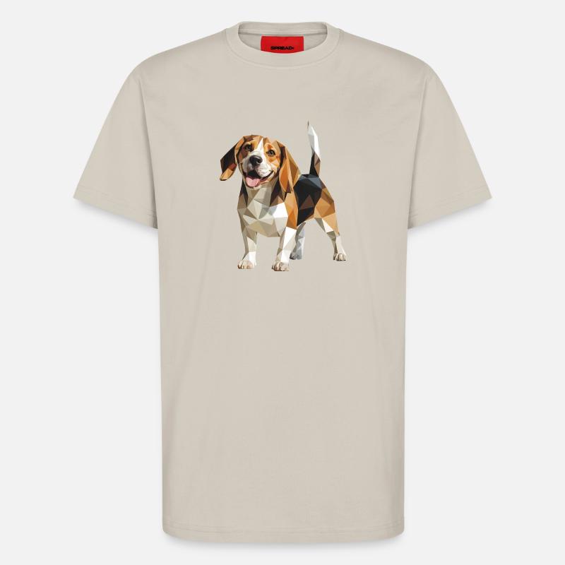 Beagle - Cooles Low Poly Logo - T-Shirt - made by SPREAD - WARM CLAY