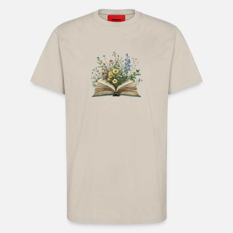 Buch mit Blumen - T-Shirt - made by SPREAD - WARM CLAY
