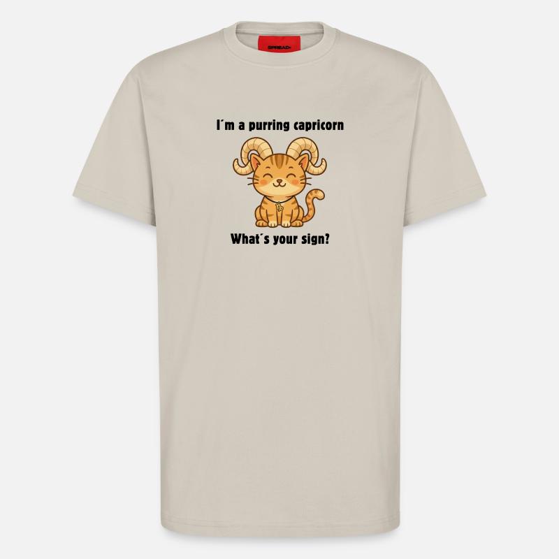 Süße Steinbock Katze – Sternzeichen mit Charme - T-Shirt - made by SPREAD - WARM CLAY