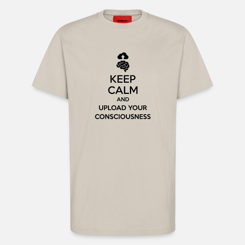 Lade dein Bewusstsein hoch – Sarkastischer Tech-Witz - T-Shirt - made by SPREAD - WARM CLAY
