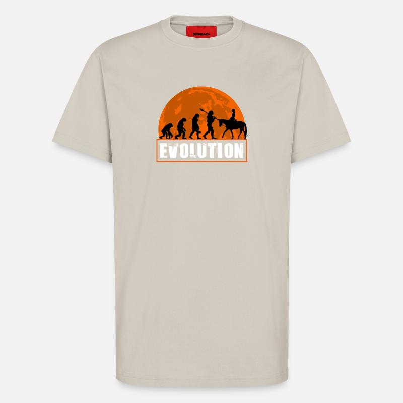 Evolution des Menschen Reitkunst - T-Shirt - made by SPREAD - WARM CLAY