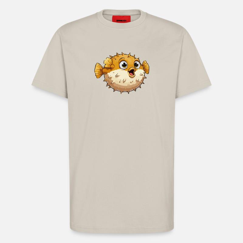 Puffer Fish Comic - T-Shirt - made by SPREAD - WARM CLAY