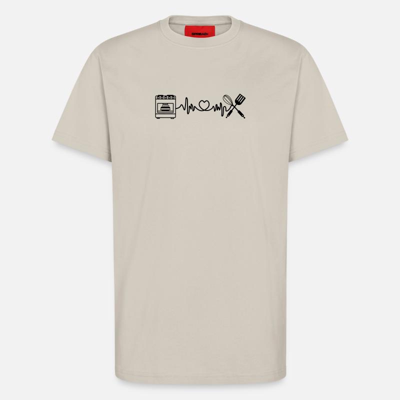 Cardio Herzfrequenz Küchenofen - T-Shirt - made by SPREAD - WARM CLAY