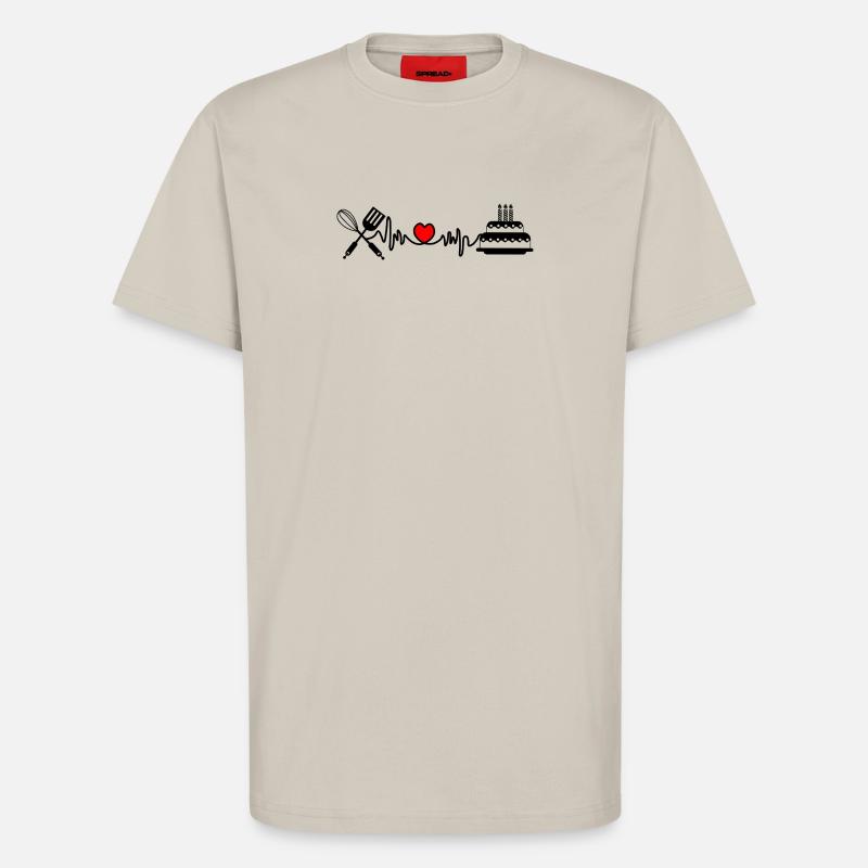 Cardio Herzfrequenz Küche 3 - T-Shirt - made by SPREAD - WARM CLAY