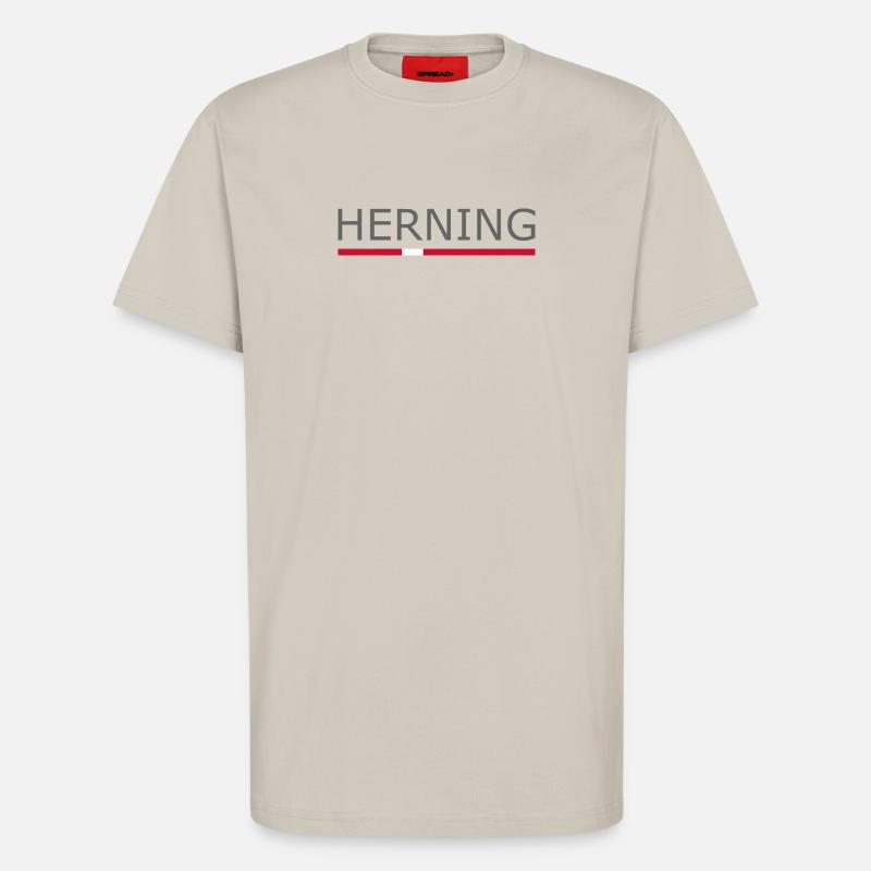 Herning - drapeau du Danemark - Danemark - Scandinavie - T-shirt bio décontracté fabriqué en UE - WARM CLAY