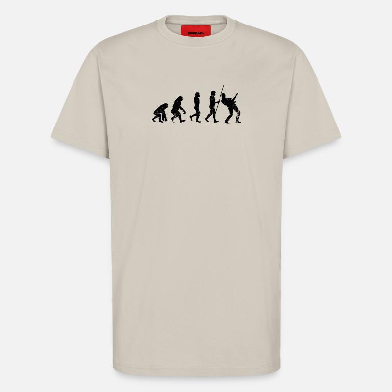 Evolution guitar player - T-Shirt - made by SPREAD - WARM CLAY
