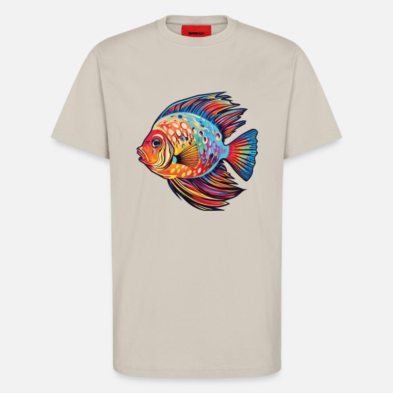 Diskusfischaquarium - T-Shirt - made by SPREAD - WARM CLAY