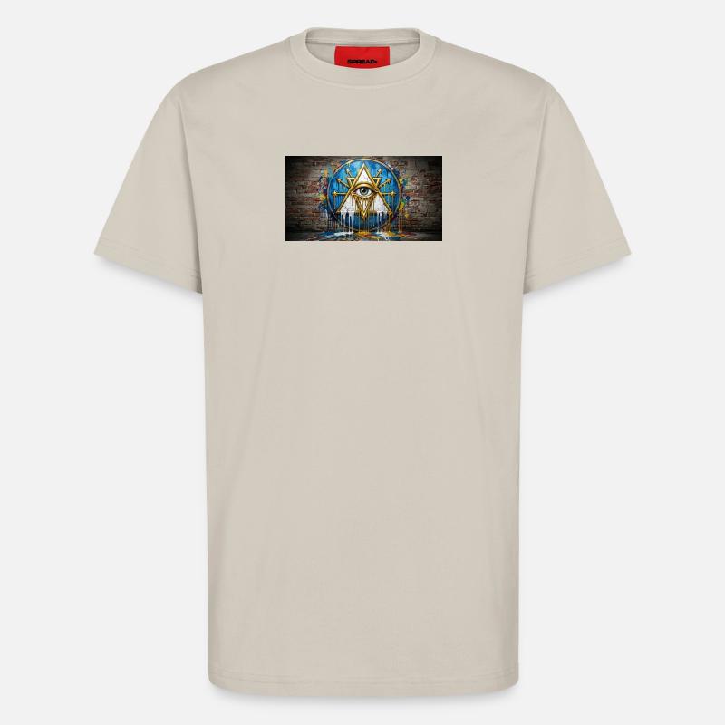 Œil triangulaire de Garffiti - T-shirt bio décontracté fabriqué en UE - WARM CLAY