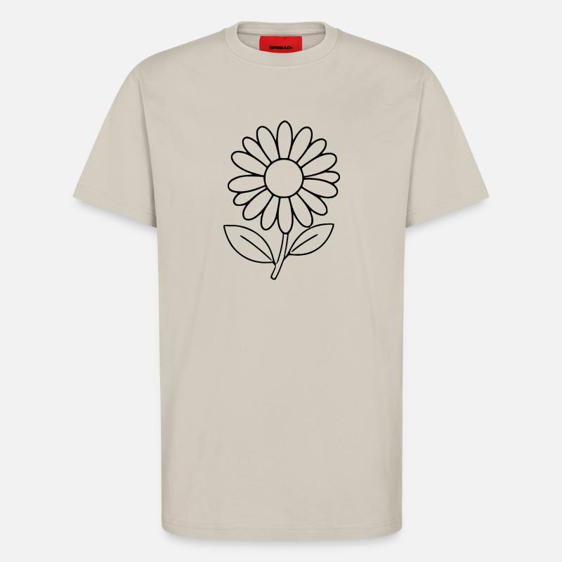 Blume schwarz schwarze Blume Blumen Gänseblümchen - T-Shirt - made by SPREAD - WARM CLAY