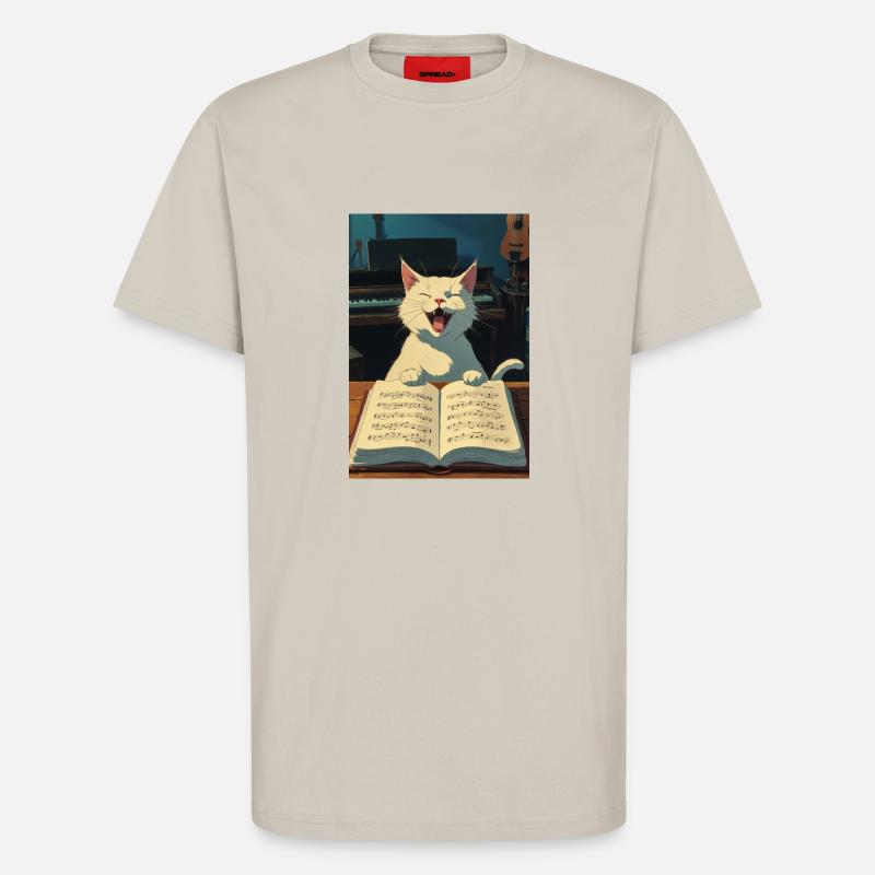 Süßes Kätzchen singt - T-Shirt - made by SPREAD - WARM CLAY