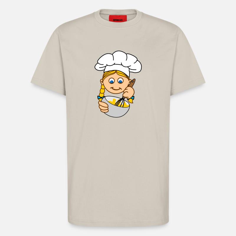 Blondes Mädchen backt v - T-Shirt - made by SPREAD - WARM CLAY