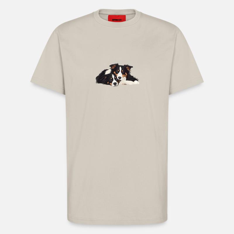 Australische Schäferhunde - T-Shirt - made by SPREAD - WARM CLAY