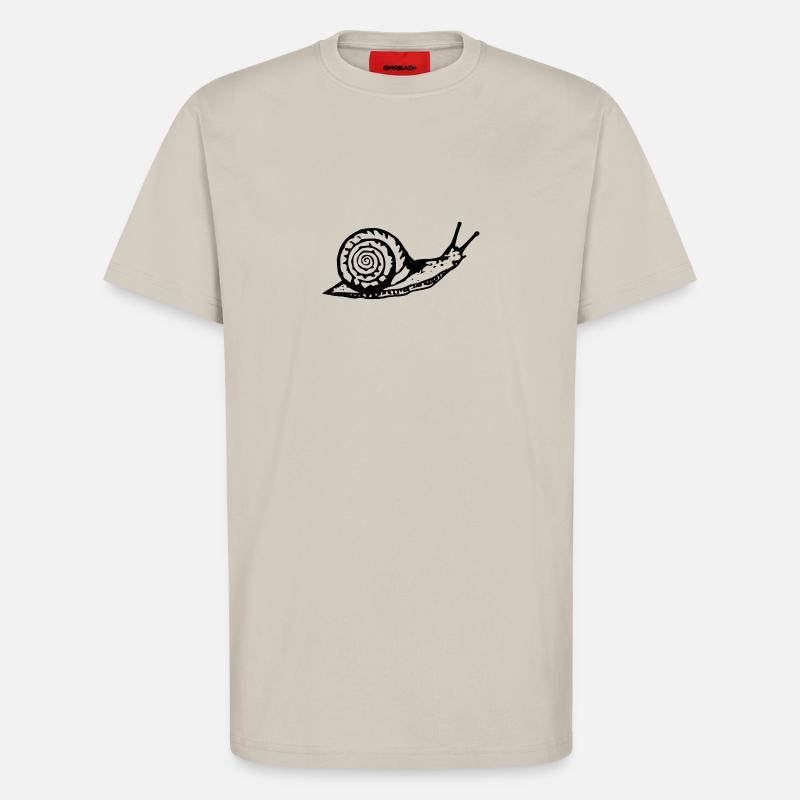 Snail black and withe - T-Shirt - made by SPREAD - WARM CLAY