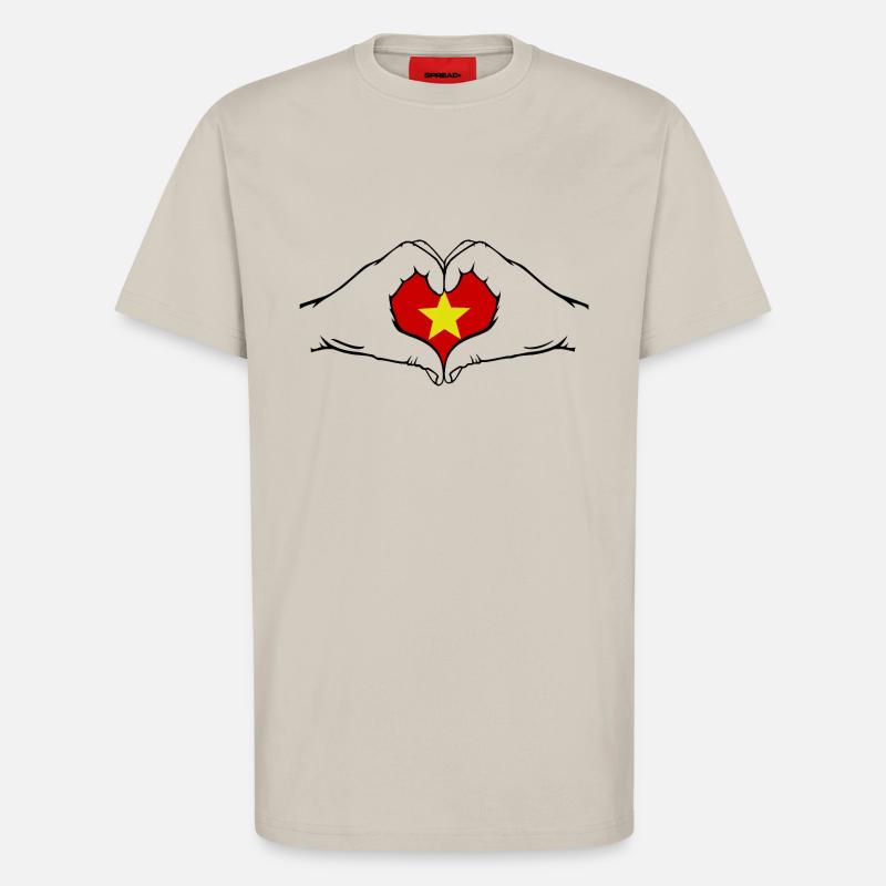 Vietnam Forme de coeur - T-shirt bio décontracté fabriqué en UE - WARM CLAY