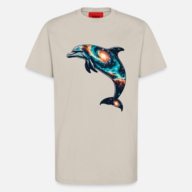 Dolphin Space Galaxy Universe - T-Shirt - made by SPREAD - WARM CLAY