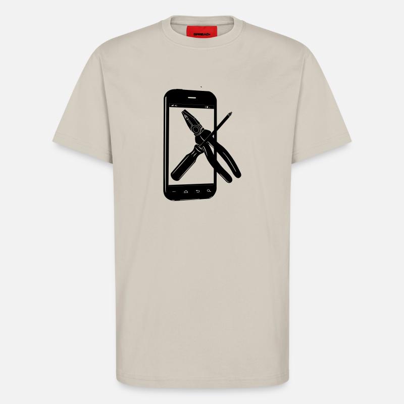 Smartphone with tools - T-Shirt - made by SPREAD - WARM CLAY