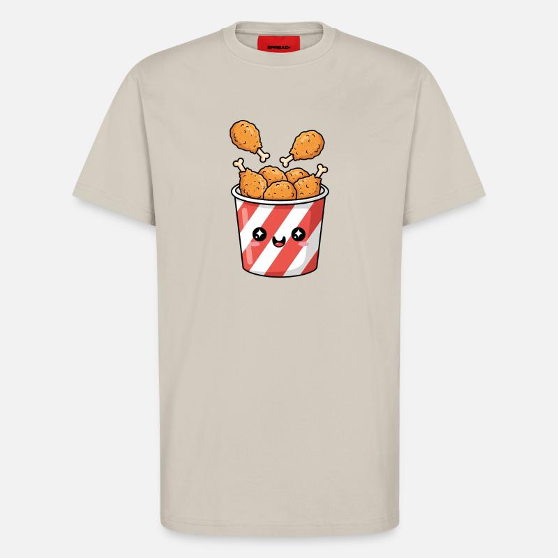 Kawaii-Brathähnchen-Eimer - T-Shirt - made by SPREAD - WARM CLAY