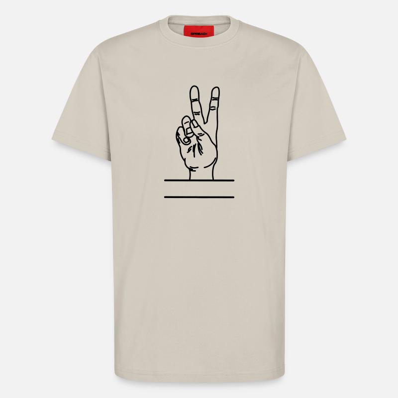 Text space with hand gesture peace - T-Shirt - made by SPREAD - WARM CLAY