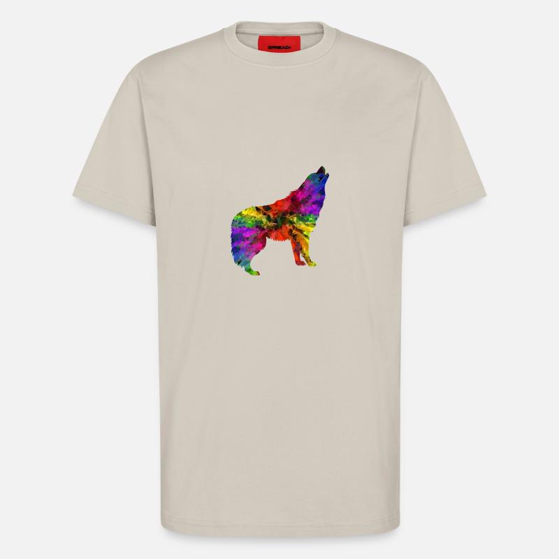 Regenbogen Wolf Edition 2 - T-Shirt - made by SPREAD - WARM CLAY
