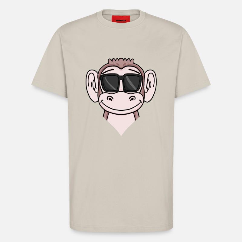 Cool monkey with sunglasses - T-Shirt - made by SPREAD - WARM CLAY