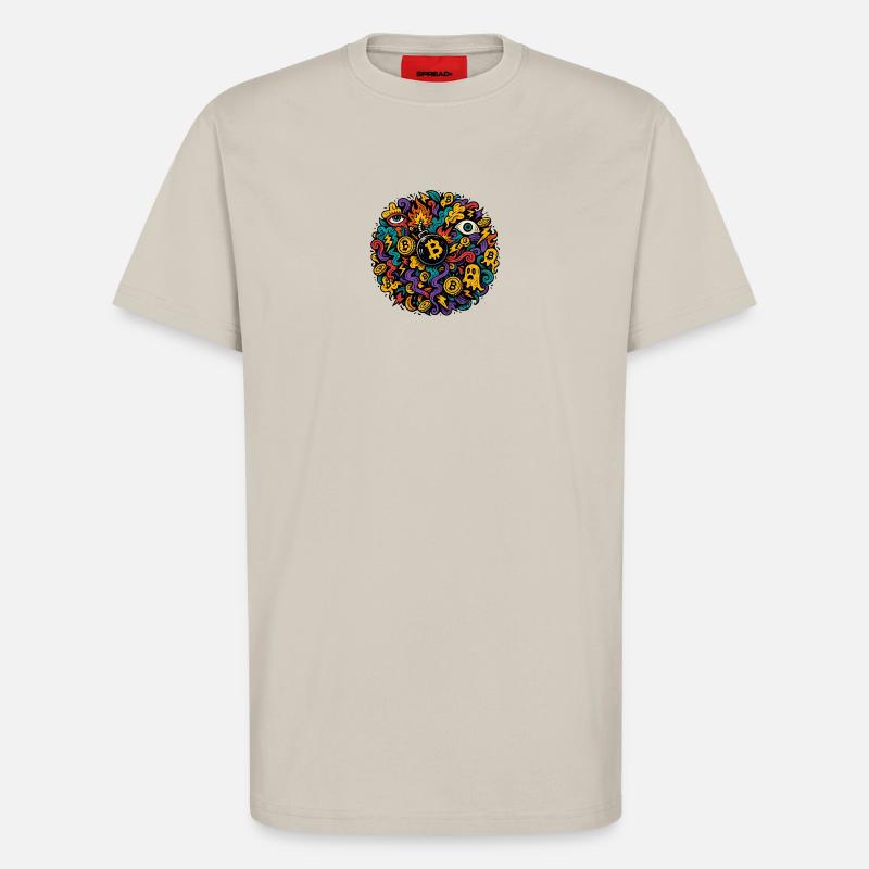Vulkanischer Bitcoin Chaos Design - T-Shirt - made by SPREAD - WARM CLAY