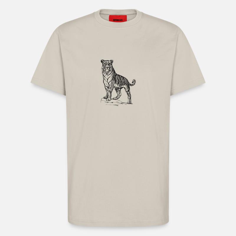 Tiger black and withe - T-Shirt - made by SPREAD - WARM CLAY
