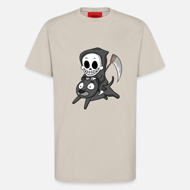 Sensenmann und Schwarzer Panther - T-Shirt - made by SPREAD - WARM CLAY
