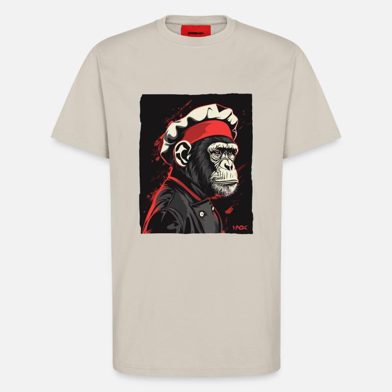 Monkey Chef et Monkey Chef - T-shirt bio décontracté fabriqué en UE - WARM CLAY