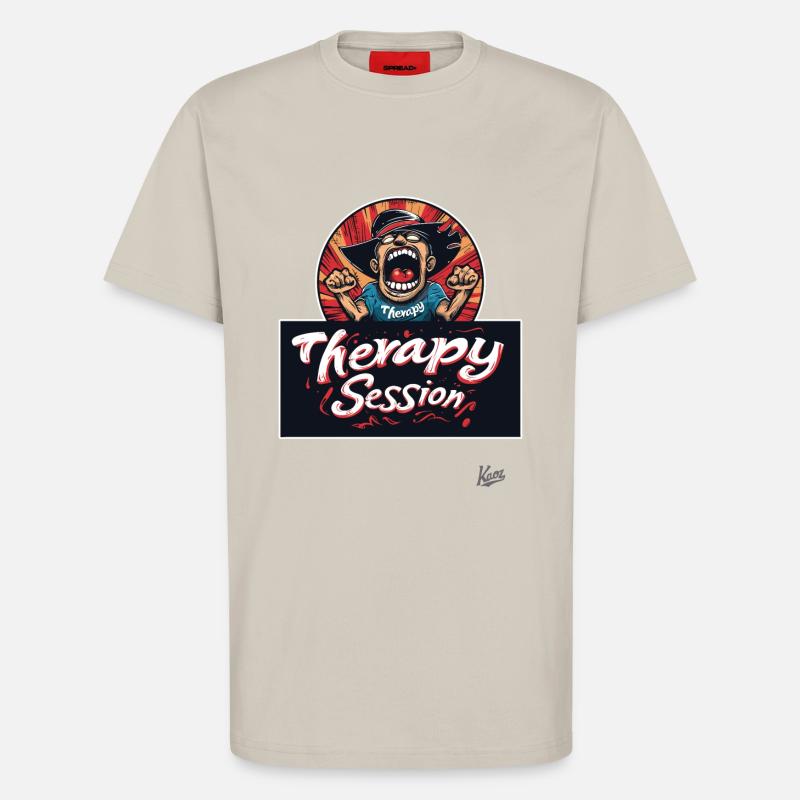 Scream therapy: Session in progress - T-Shirt - made by SPREAD - WARM CLAY