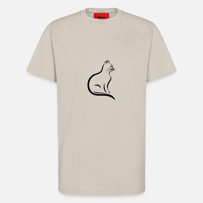 chat - T-shirt bio décontracté fabriqué en UE - WARM CLAY