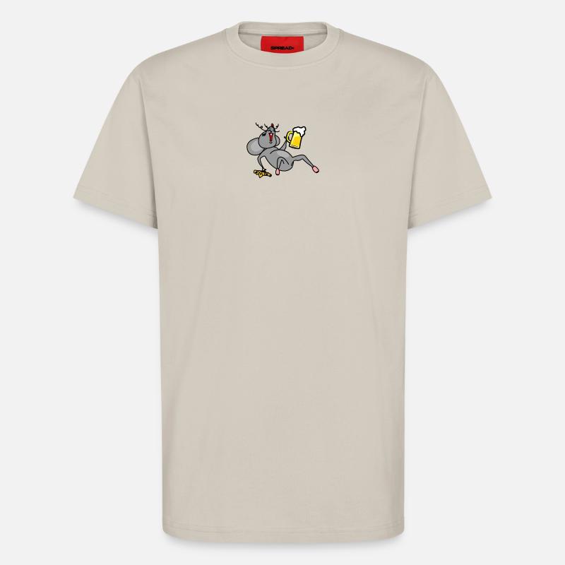 Maus getrunken mit Bier und Käse - T-Shirt - made by SPREAD - WARM CLAY