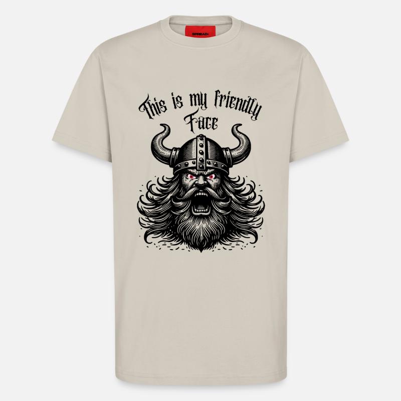 C’est mon visage amical - T-shirt bio décontracté fabriqué en UE - WARM CLAY