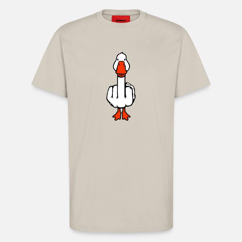 Gans Mittelfinger Rebell Sarkastisch Beleidigung - T-Shirt - made by SPREAD - WARM CLAY