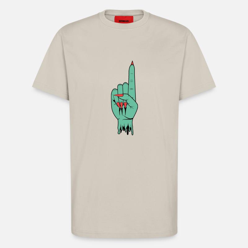 SpaceHoop - Blaue Hand - T-Shirt - made by SPREAD - WARM CLAY