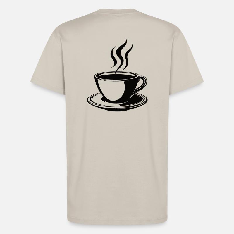 Coffee icon black with coaster - T-Shirt - made by SPREAD - WARM CLAY