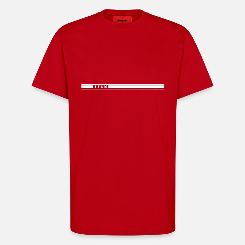 Team - T-shirt bio décontracté fabriqué en UE - rouge