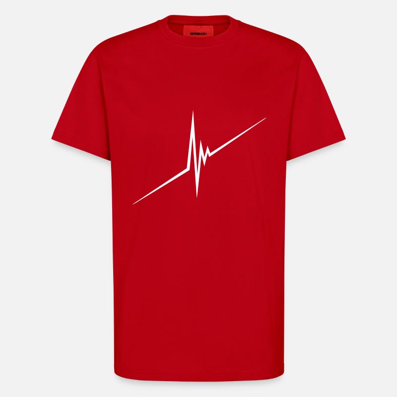 pulse - T-shirt bio décontracté fabriqué en UE - rouge