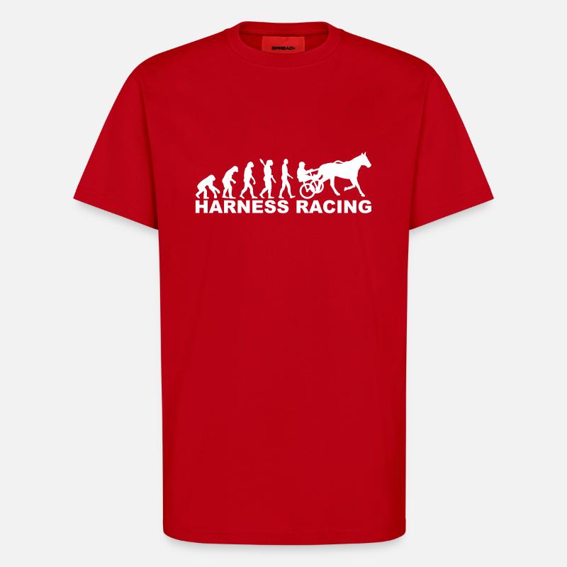Evolution harness racing - T-shirt bio décontracté fabriqué en UE - rouge