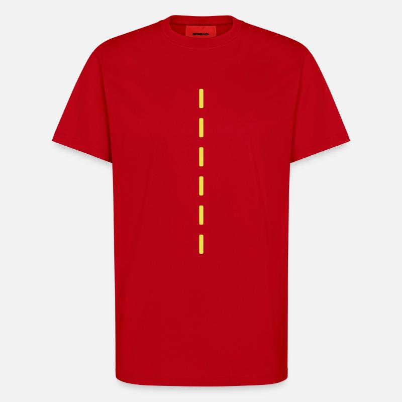 Strichellinie / dashed (1c) - T-Shirt - made by SPREAD - red