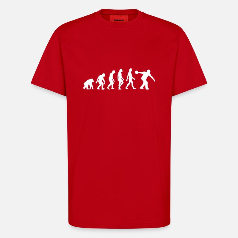 L'évolution des bowling - T-shirt bio décontracté fabriqué en UE - rouge