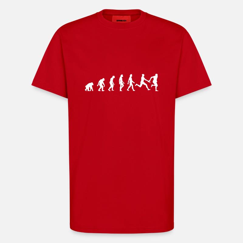 L'évolution de l'athlétisme - T-shirt bio décontracté fabriqué en UE - rouge