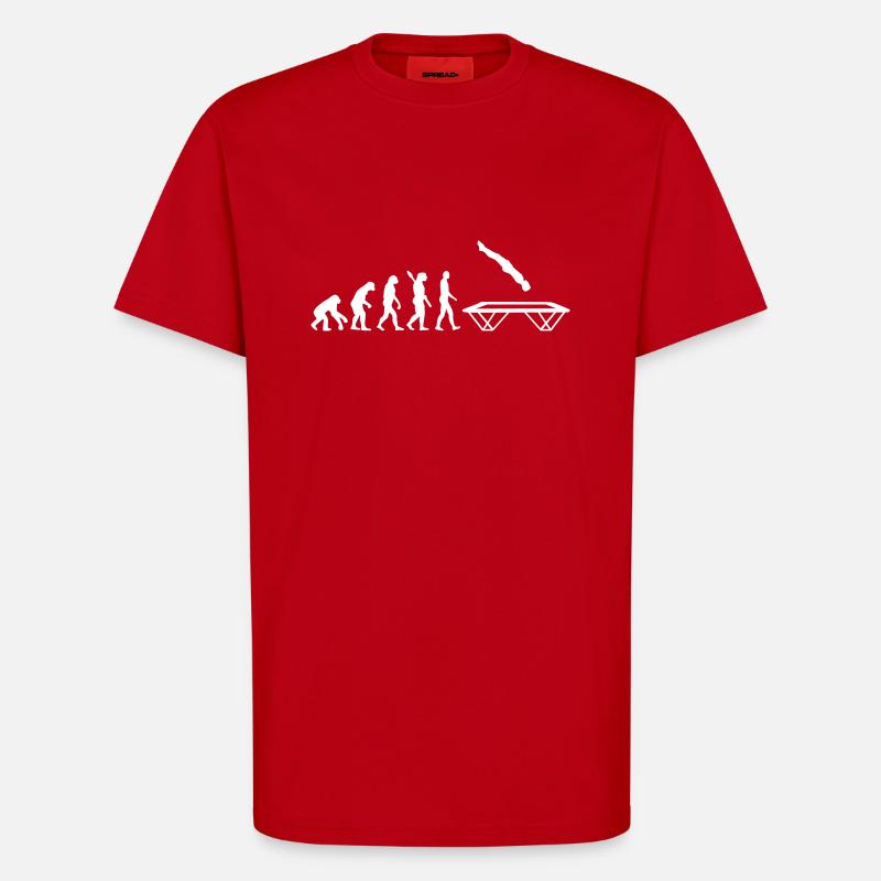 Evolution Trampoline - T-shirt bio décontracté fabriqué en UE - rouge