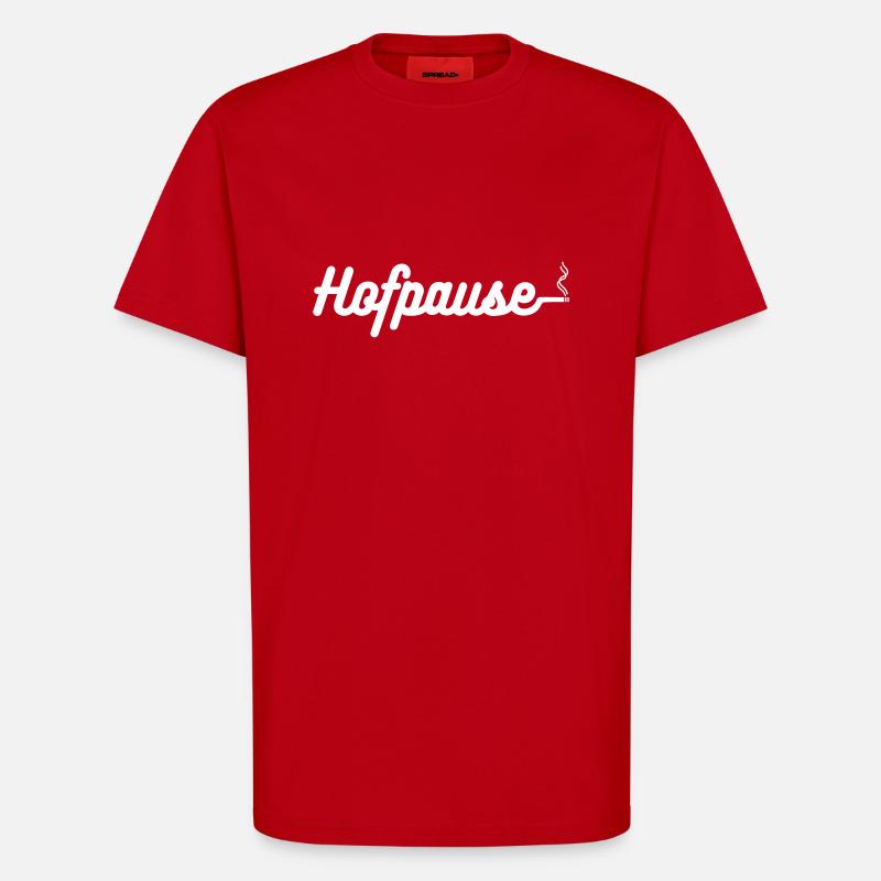 Pause Rauchen Hofpause Zigarette - T-Shirt - made by SPREAD - Rot